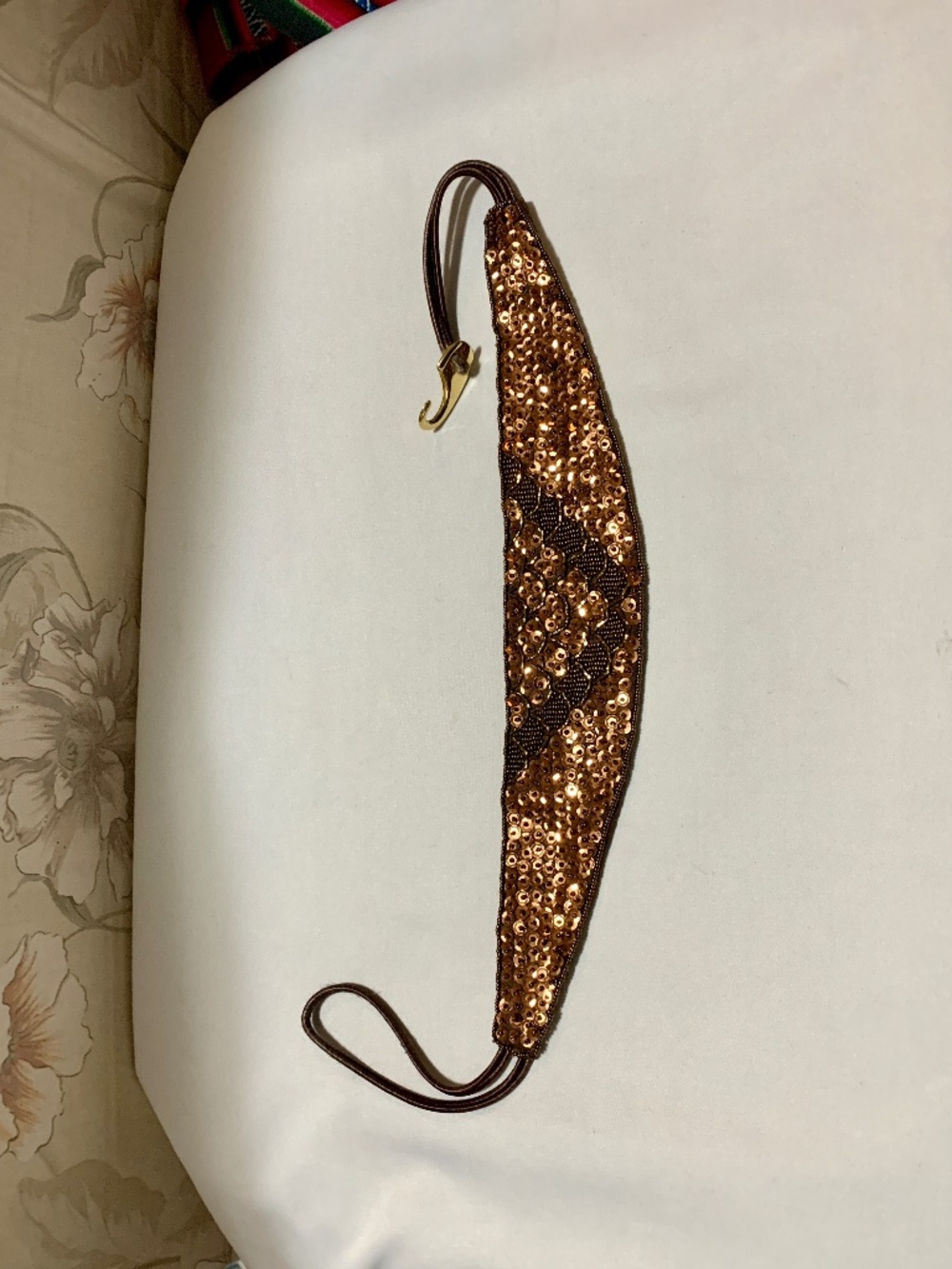 Vintage Speyer Milor Copper Color and Brown Beaded and Sequined Belt